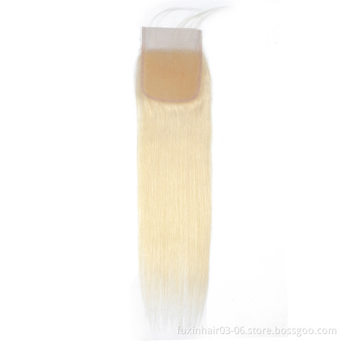 Straight Weave Blonde Hair Show 613 Color 100% Unprocessed Virgin Human Hair Hair Cuticle Lace Closure Modern Brazilian Brazil
